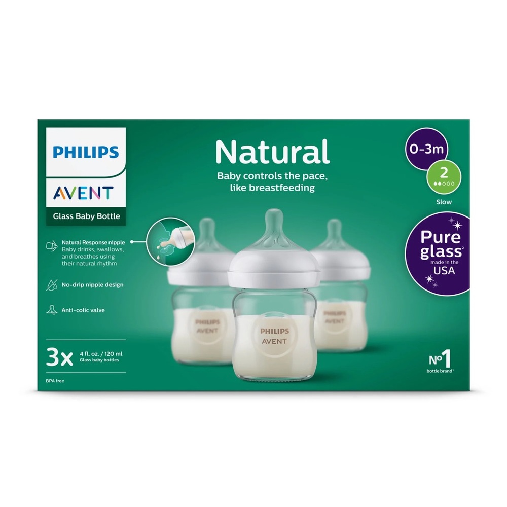 Philips Avent Natural Glass Baby Bottle Set - 0m+
